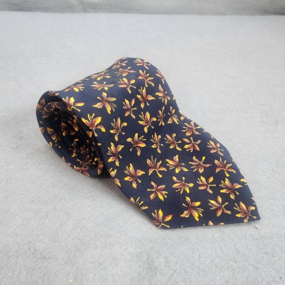 J. Garcia Necktie Navy Gold Landscape With Eye Collection Ten Mens OS